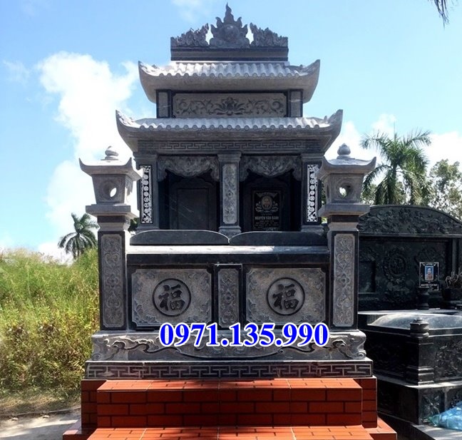 Mộ đá song thân - Mẫu mộ phu thê bằng đá đơn giản đẹp bán Đồng Tháp